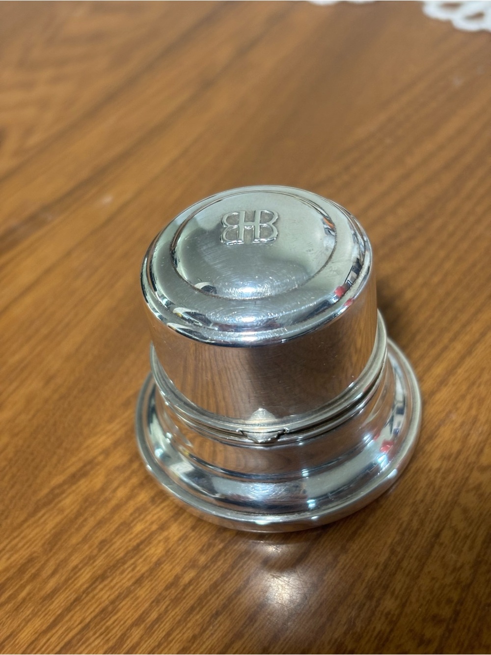 Vintage Birks Sterling Silver Ring Box β Hinged Velvet Jewelry Box